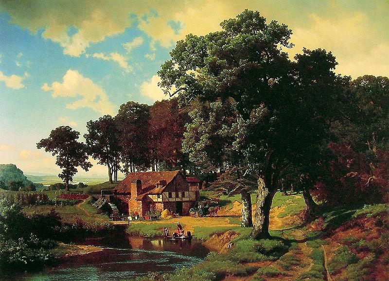 Albert Bierstadt A Rustic Mill (Farm oil painting image